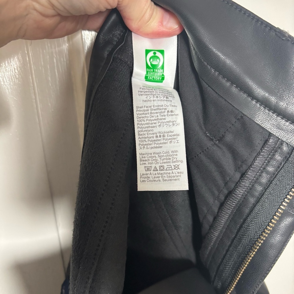 J. Crew Black Faux Leather-Style Bikercore Pants Women’s Size 30 - Picture 7 of 9